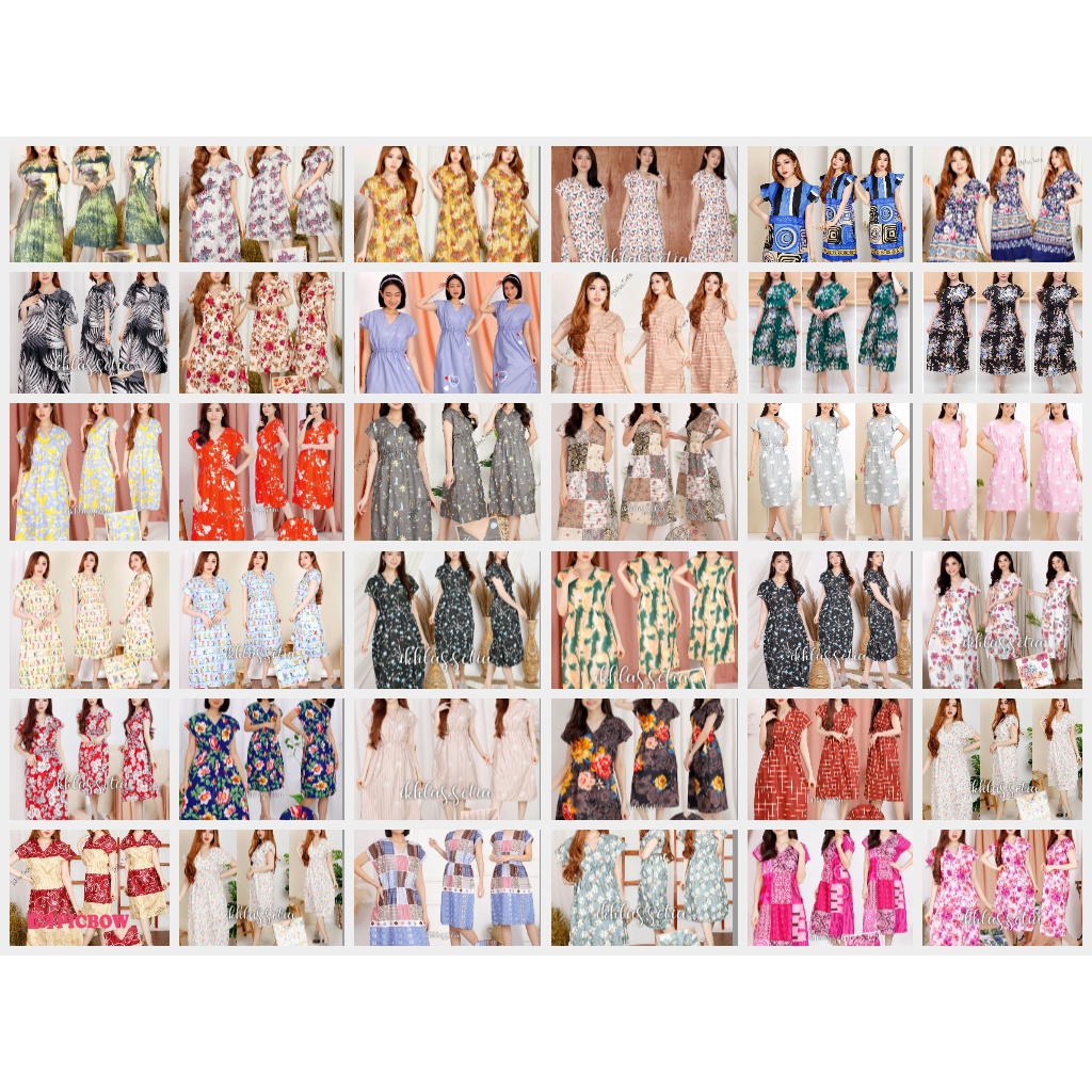 DASTER MANOHARA LD 115 CM KANCING 3 KARAKTER BAJU TIDUR HALUS TEBEL BUSUI BUMIL MODEL KEKINIAN-MNH MOTIF RANDOM