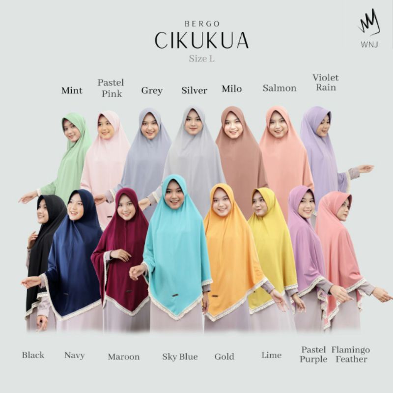 BERGO CIKUKUA HIJAB BERGO PET ANTEM BY WANOJA HIJAB  JILBAB JERSEY JILBAB SYAR'I JILBAB KERUDUNG