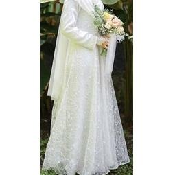 GAMIS AKAD WALIMAH NIKAH FREE HIJAB GAMIS TILE GAMIS BROKAT PUTIH GAMS MUTIARAL | CL.27Jn22y