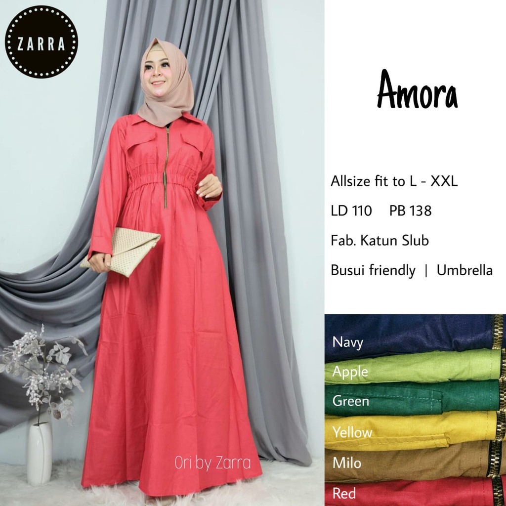 Gamis Katun - Fashion Wanita - Amora Gamis - Carmila Shop