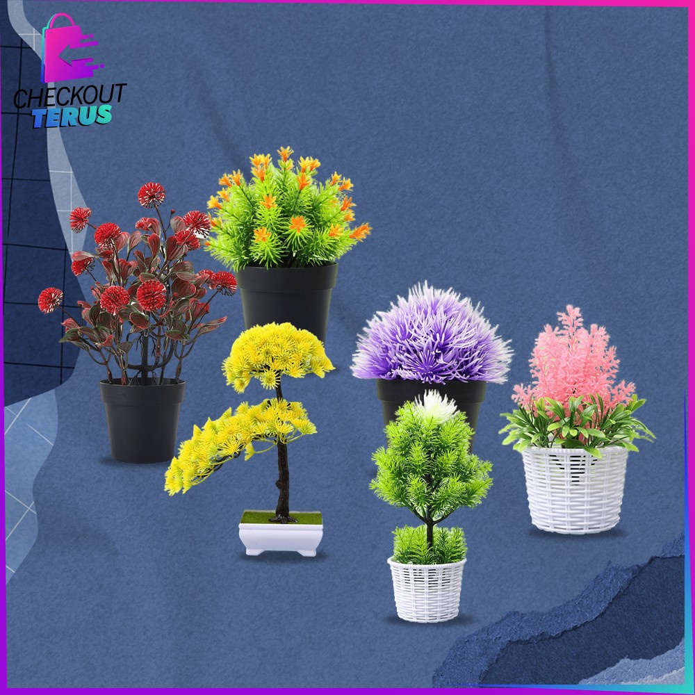 CT C606 C611 Bunga Hias Dekorasi Ruangan Ornamen Tanaman Bunga Bonsai Plastik Tanaman Hias Artificial Flower Bunga Artificial Dekorasi