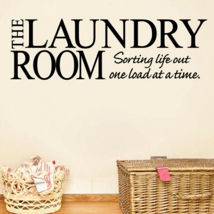 Sticker Laundry Room Stiker Kaca Dinding Rumah Toko Laundry Pakaian