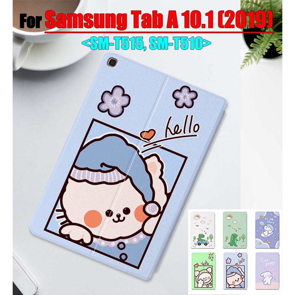 Flip Case Tablet Samsung Galaxy Tab A 10.1 (2019) SM-T515 SM-T510 Motif Kartun Anime Bahan Kulit PU