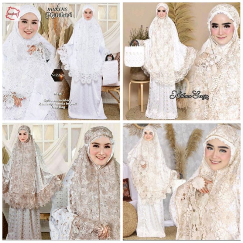 MUKENA PRADA SUTRA/MUKENA PRADA RENDA MERCON / MUKENA PRADA RENDA SEROJA/MUKENA PRADA RENDA MAWAR/MUKENA PRADA RENDA MATAHARI/MUKENA PRADA RENDA KEONG