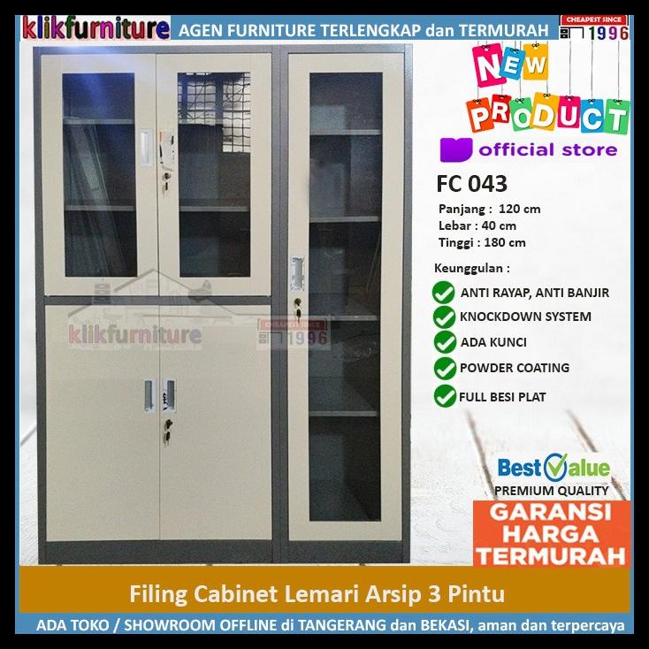 

BEST SELLER !!! LEMARI ARSIP BESI FILING CABINET BESI 3 PINTU FC 043 TERLARIS