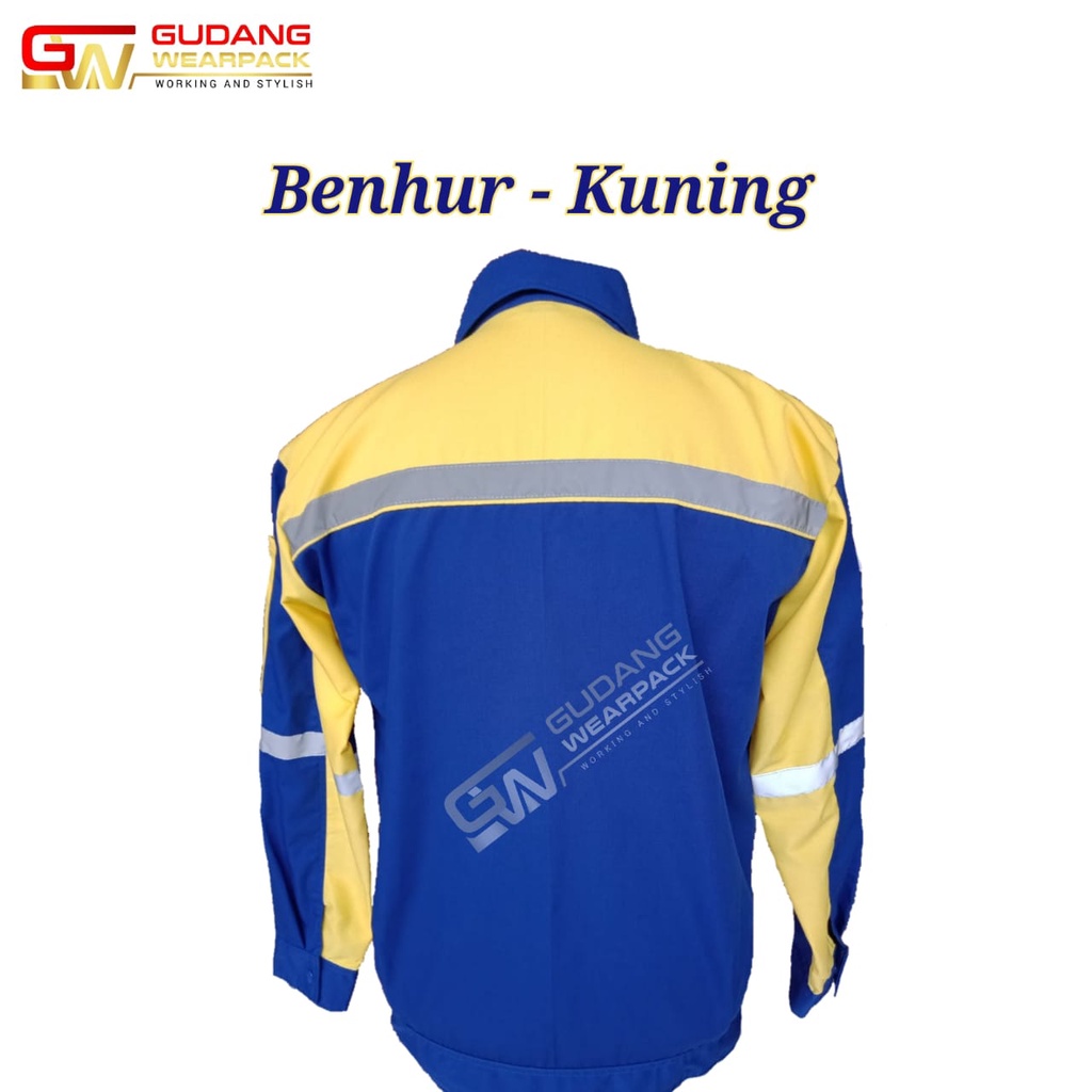 Gudang Wearpack - Baju Kerja Seragam Proyek Warna Benhur Kombinasi Kuning