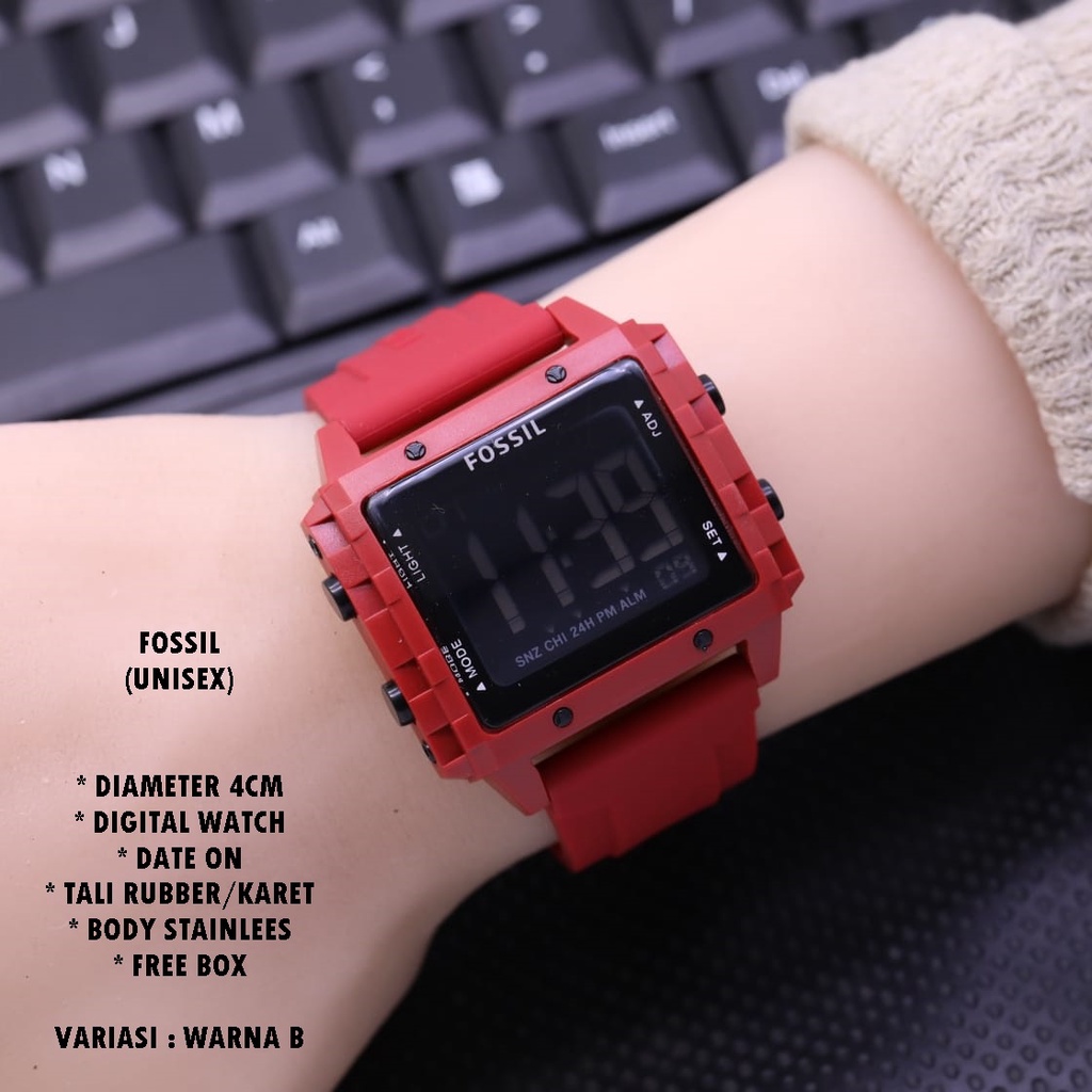 (BISA COD) JAM TANGAN UNISEX FASHION TALI RUBBER BODY SEGI TANGGAL AKTIF