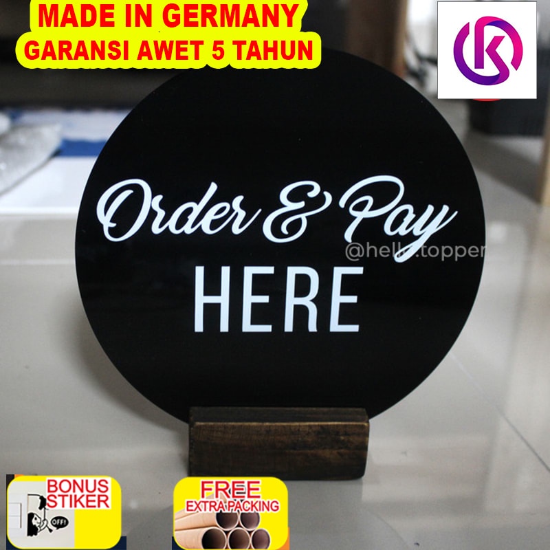 

Grosir Order & Pay Here Sign Standing | Sign Meja Order & Pay Here Akrilik