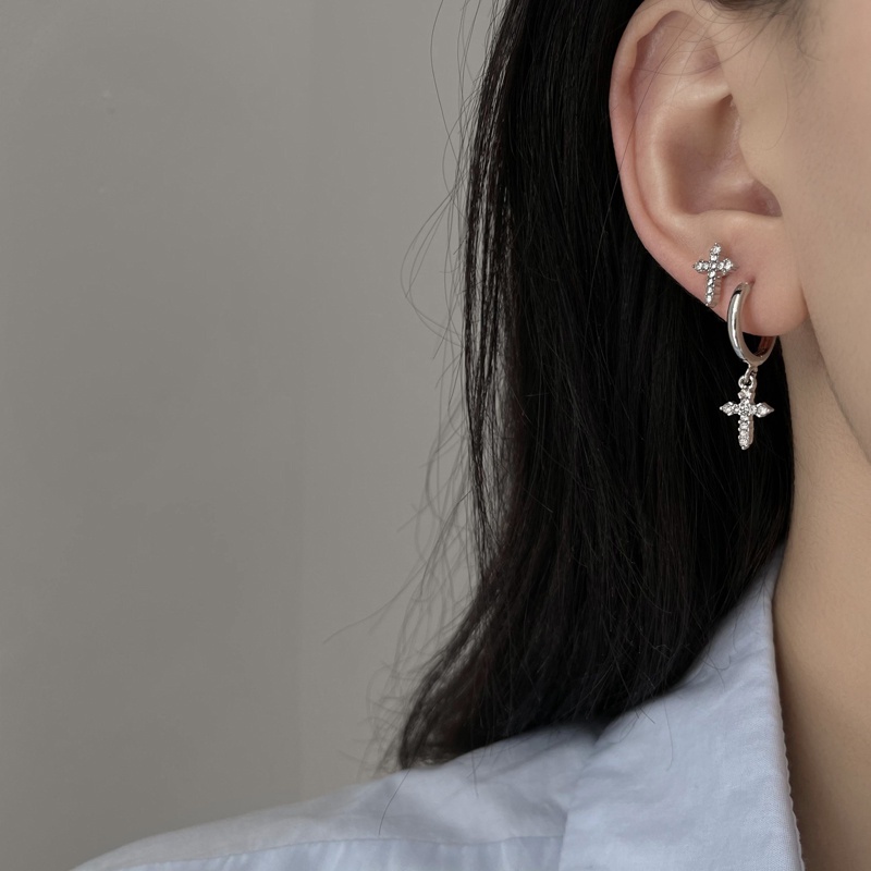 Asymmetric Cross Earrings Accessories Trendy Temperament Personality Punk