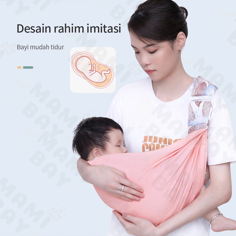 Mamibayi Gendongan bayi untuk 0-2 tahun baby carrier degan tali bahu lebar dan lebih tebal