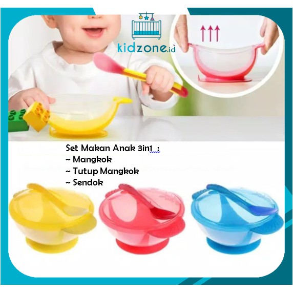 Set Mangkok Makan Anak 3in1 Dan Bahan Plastik Untuk Anak-Anak