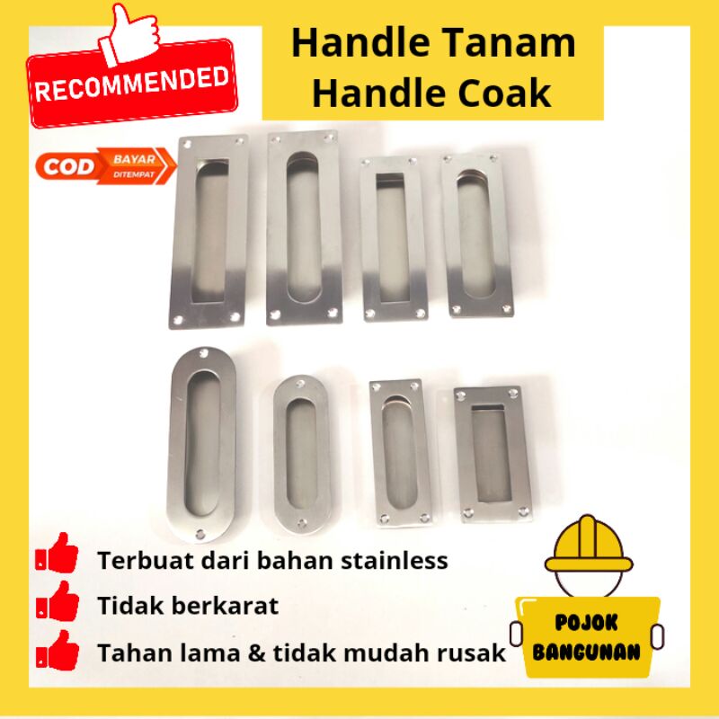 HANDLE TANAM GAGANG MINIMALIS RUMAH PVC LEMARI PINTU ALUMUNIUM GESER