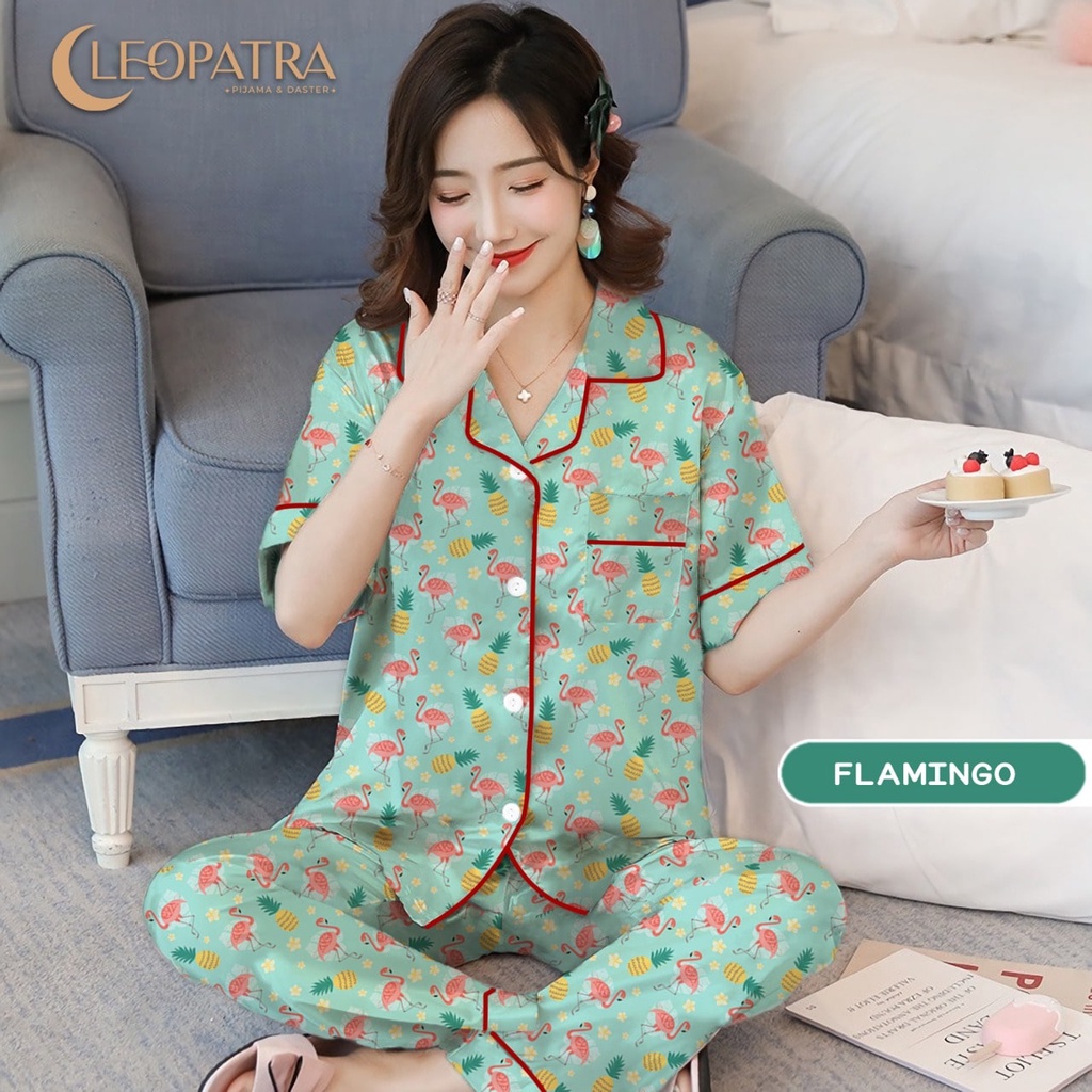 Cleopatra Piyama Remaja Dewasa Wanita Size XXL (Jumbo) Aneka Motif Baju Tidur Lengan Pendek Celana Panjang Murah