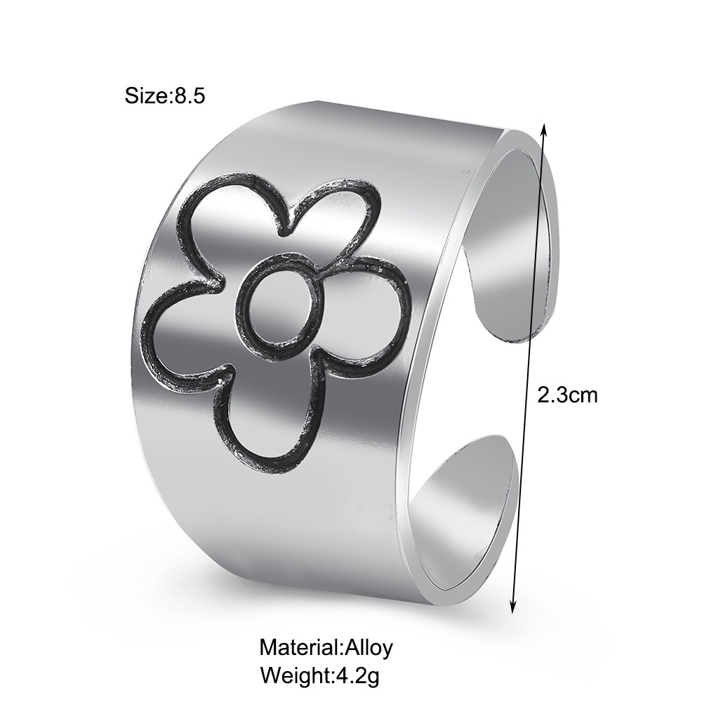 AY(CN) Set Cincin Desain Bunga Butterfly Bulan Bintang Warna Silver Gold Untuk Wanita