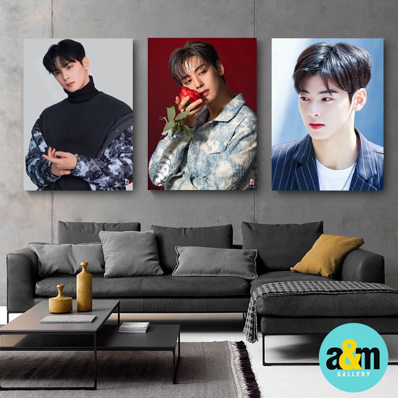 Poster Kayu CHA EUN WOO ASTRO Hiasan Dinding Kamar K-POP I Pajangan Dinding Kamar K-POP Wall Decor Kamar - A&amp;M