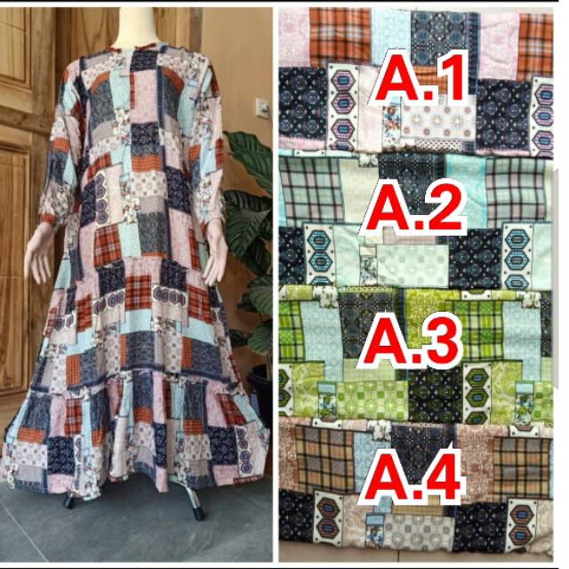 Gamis Homey Dress Jumbo Muat Maks 75kg / LD 110cm /  Bahan Katun Rayon Premium