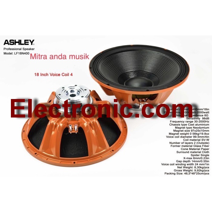 Speaker component ashley LF18N400 lf 18n400 lf 18 n 400 neodymium original garansi 1tahun