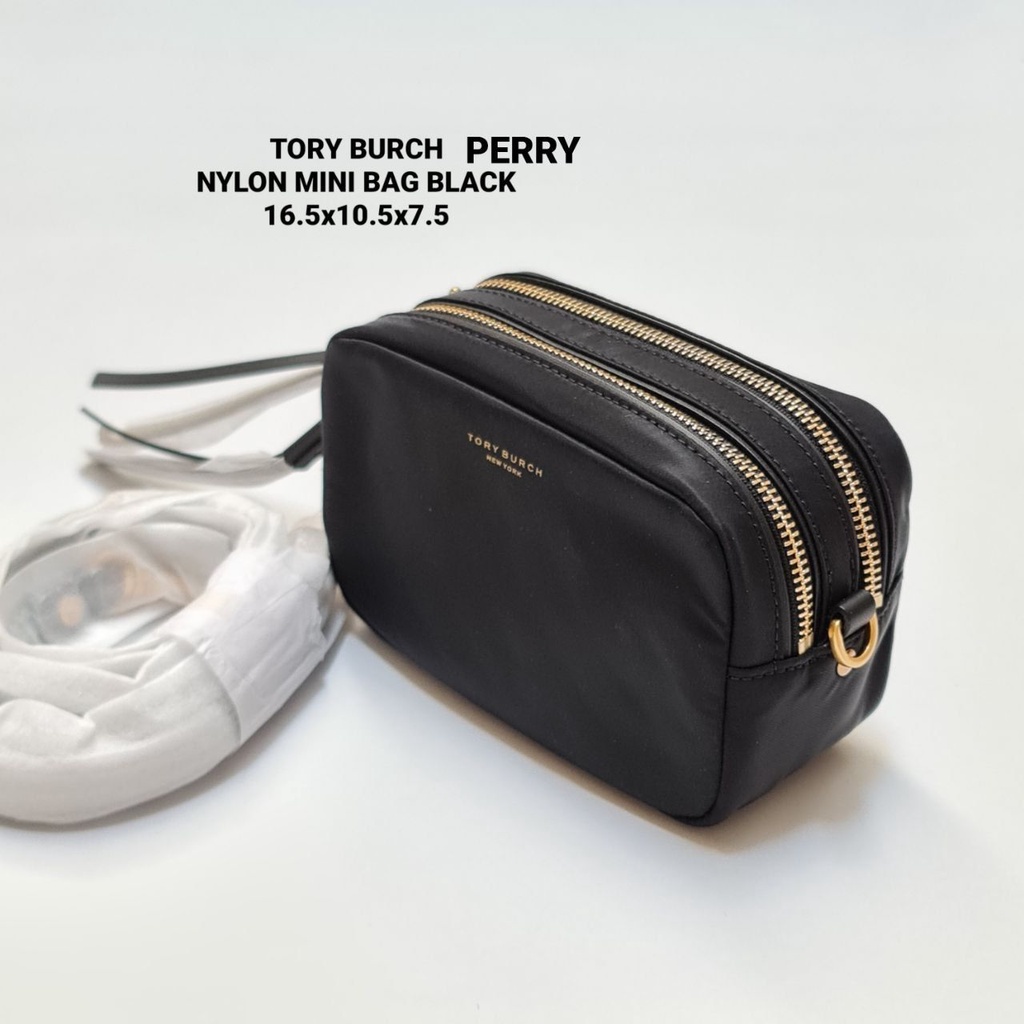 Tas Tory Burch Perry Nylon Mini Bag Black New Original