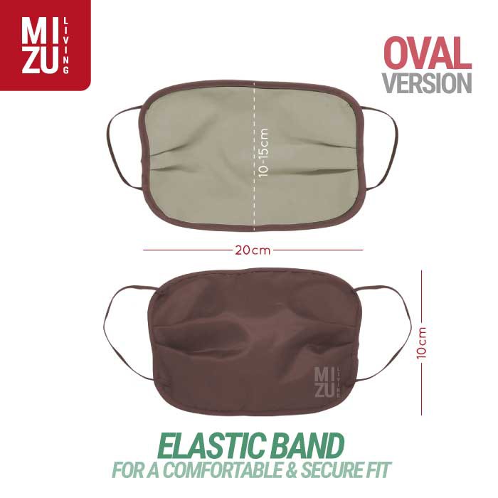 [SALE] MIZU FUTATSU Masker Kain 2 Ply Lapis NON-MEDIS Cuci Ulang Pakai REUSABLE WASHABLE Mask-OVAL
