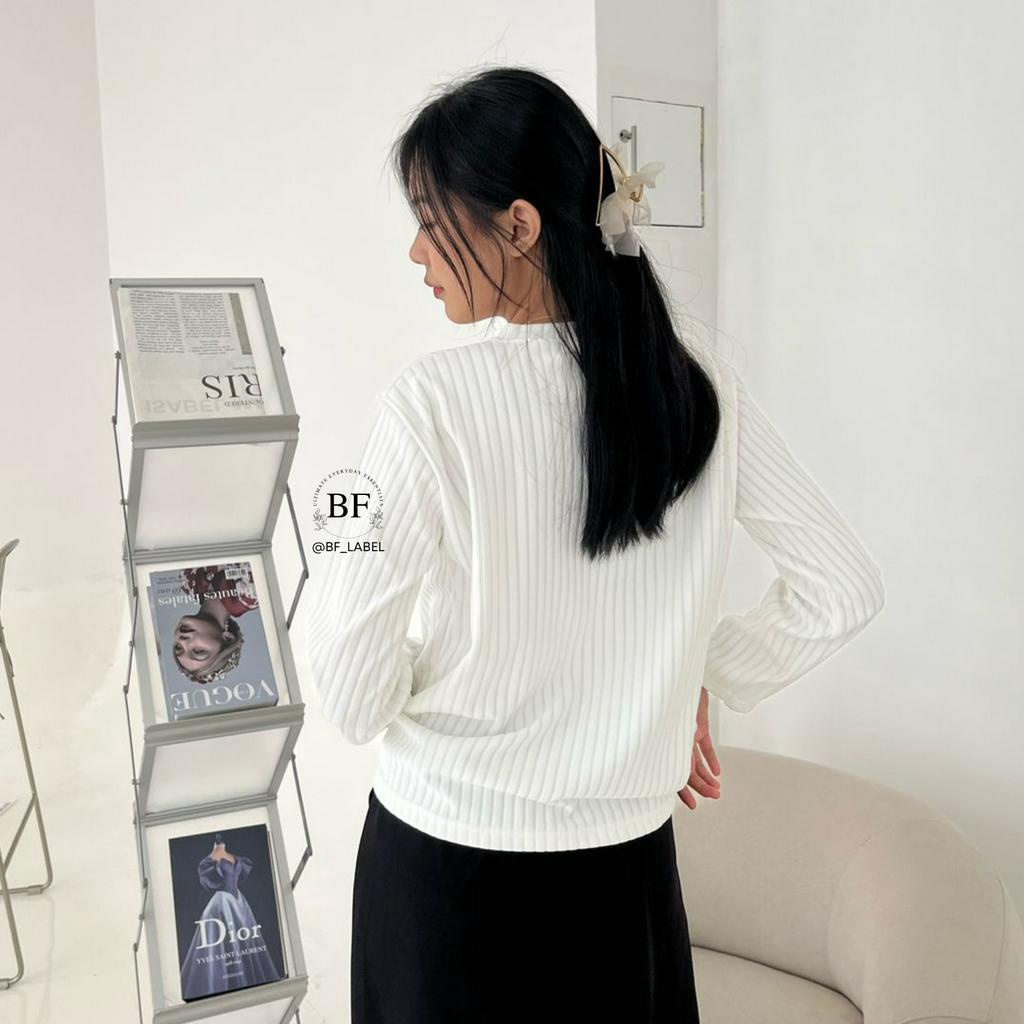 Zura Top 288 | Kaos Oneck Knit Tebal | Women Top Long Sleeve by @bf_label