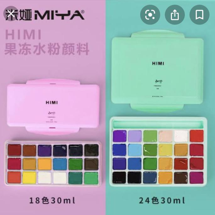 

Produk Unggulan] Himi Miya Gouache Paint 18 Colors 30 Ml