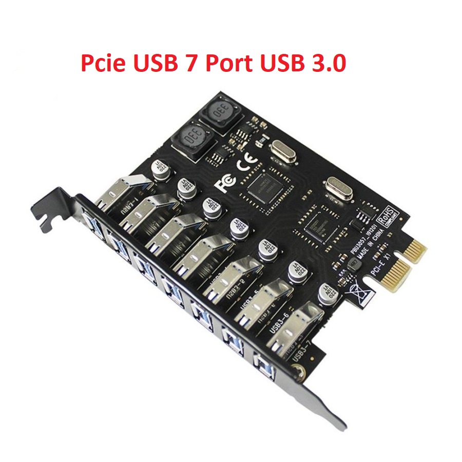 PCIE USB 7 Port USB 3.0 High Speed PCI Express X1 USB HUB