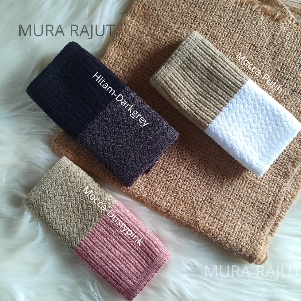 Ciput Rajut Inner Bandana Anysa Premium Microfiber 2 Motif 2 Warna Awet Anti Melar