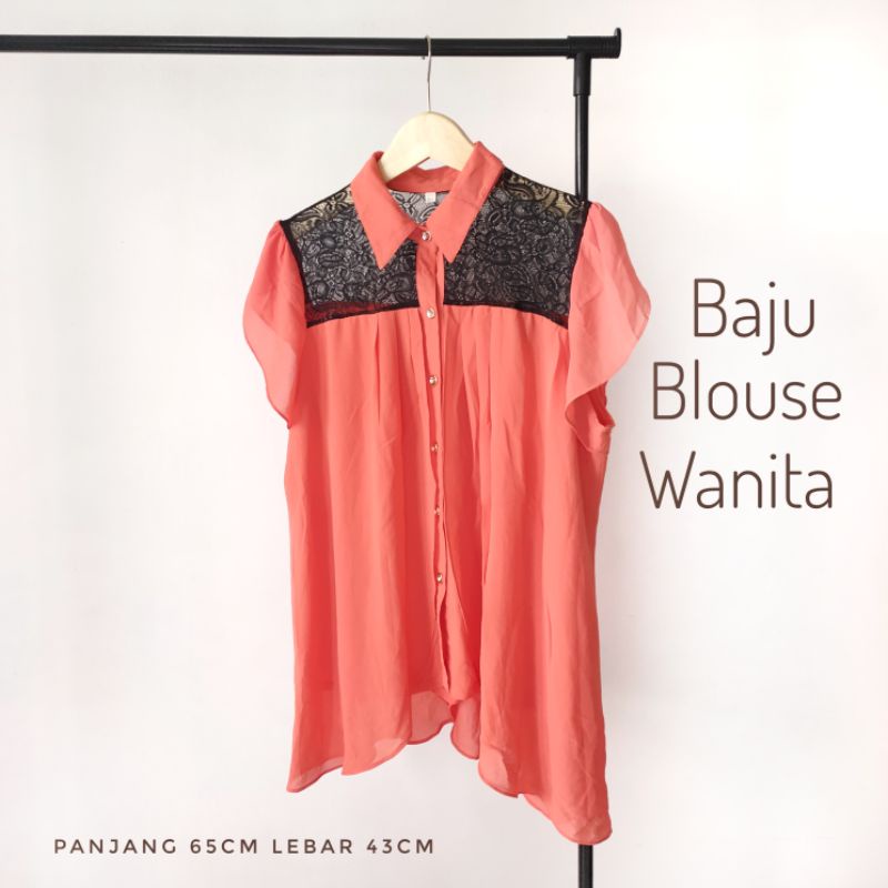 Preloved Baju Blouse wanita - orange