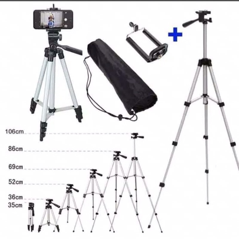 Tripod 1meter 3110 tongsis selfie stick phone holder standing universal