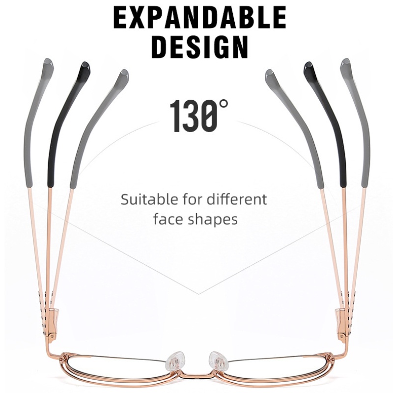 Kacamata Desain Mata Kucing Hollow Bahan Metal Untuk Wanita