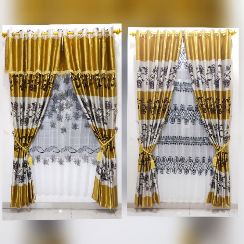 Gorden Blackout flocking Gold Gorden jendela