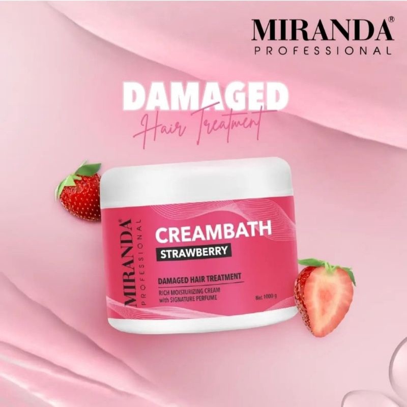 MIRANDA PROFESSIONAL Creambath 1000gr | Aloe Vera - Strawberry - Mint - Rose