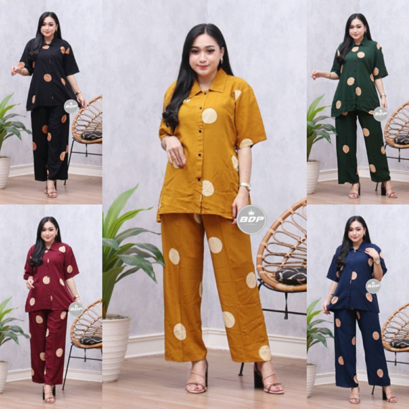 STELAN PIYAMA WANITA LENGAN PENDEK//STELAN MOTIF KOPI