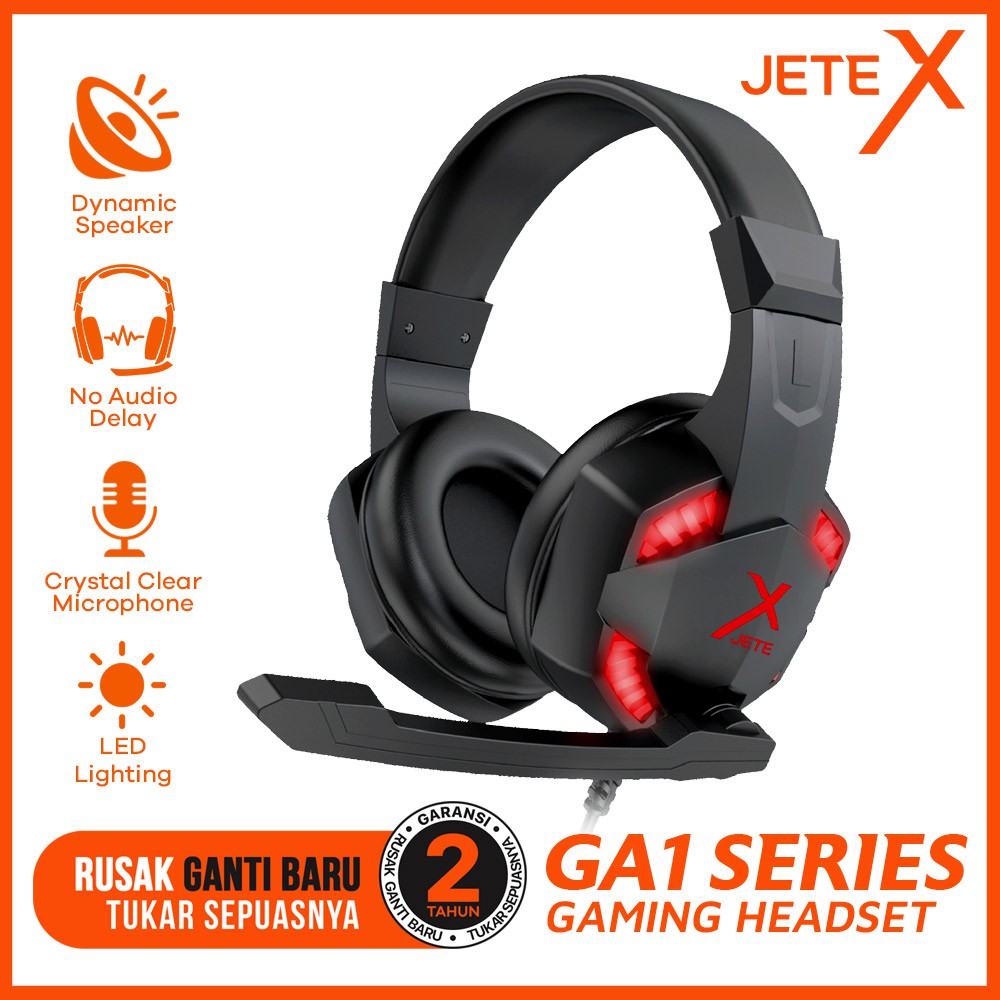 Headphone Gaming JETE X GA1 Series With Usb Audio Controller Original Garansi Resmi 1 tahun