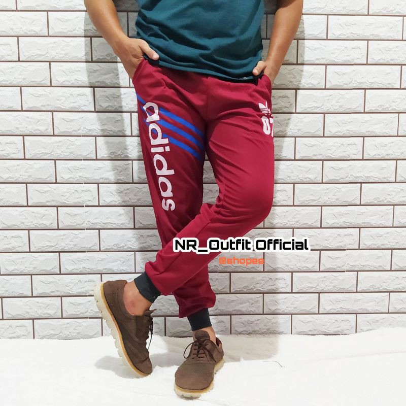 Celana Jogger Training Panjang Pria Pinggang Karet Full Kolor Jumbo Pants Big Size NR_Outfit Official COD