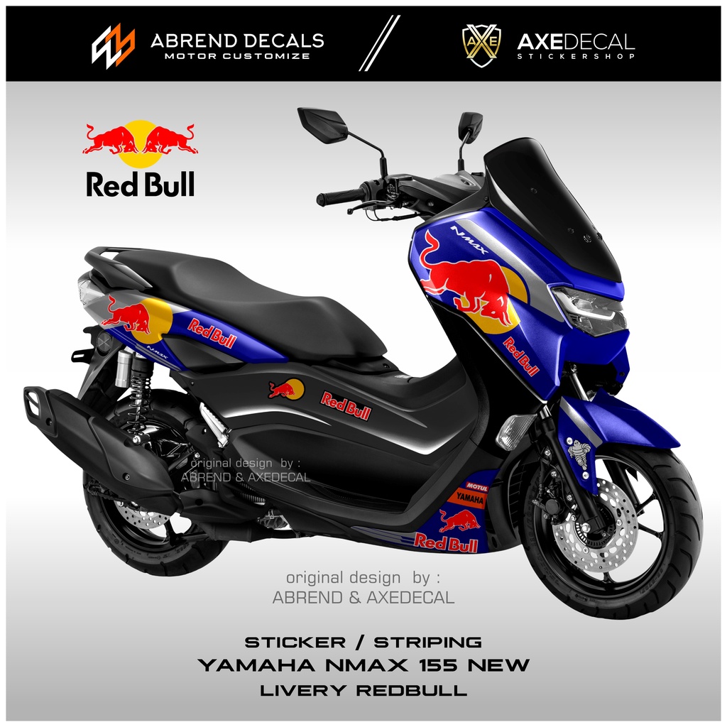 Decal Striping Nmax New Livery Redbull / Stiker Motor Yamaha Nmax Baru / List Variasi / Stock Decal 