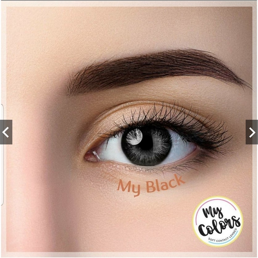 SOFTLENS MINUS DAN NORMAL OMEGA MY COLORS BLACK 15mm (0.00 sd -6.00) GRATIS TEMPAT SOFLEN