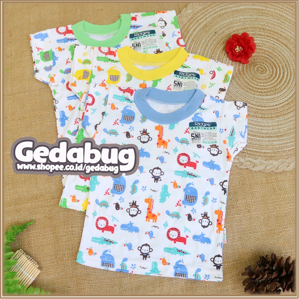 Oblong RIDGES Anak Kaos Oblong Pendek Motif Print Uk S, M, L, XL SNI