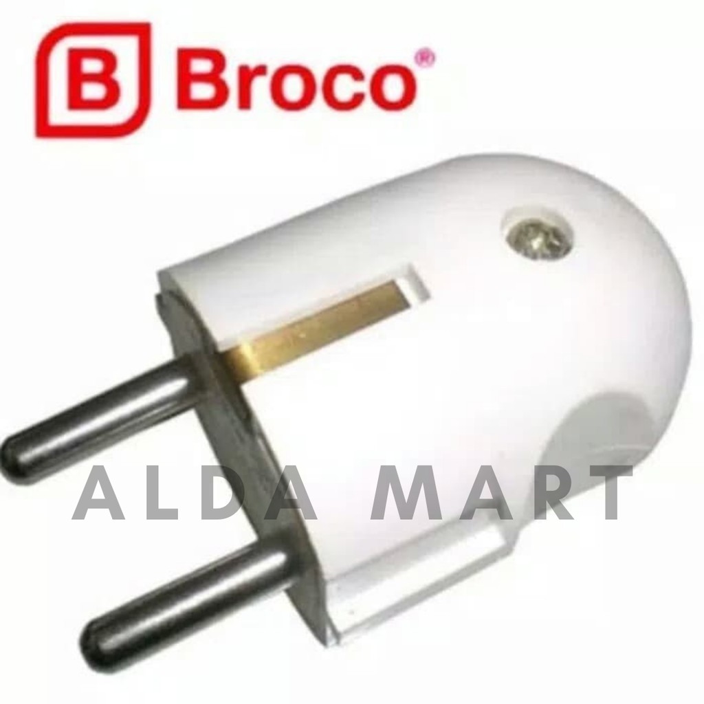 Broco Steker Arde New Gee Putih 13310 Colokan Bulat 2P White Original