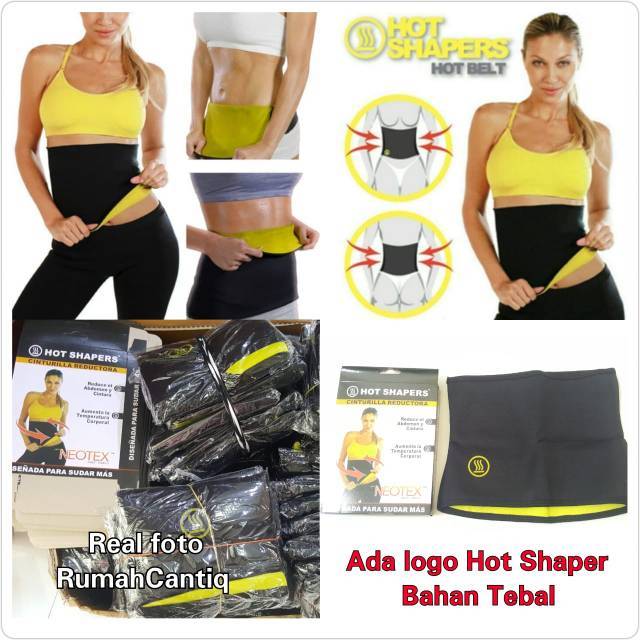 HOT SHAPER SHAPERS HOT SLIM WAIST KORSET PELANGSING PERUT PEMBAKAR LEMAK PERUT BAHAN TEBAL BERLOGO