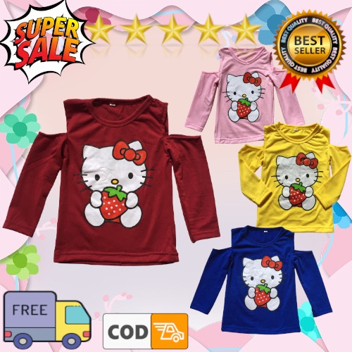 VISION ONLINE-KAOS BAJU P270 HK STRAWBERRY ANAK PEREMPUAN 1 TAHUN MURAH KEKINIAN LUCU KOREA PANJANG