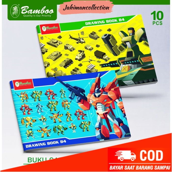 

✨ BISA COD ✨ Bamboo Buku Gambar/Drawing Book ukuran: B4 - Cover Robot [10 Pcs]