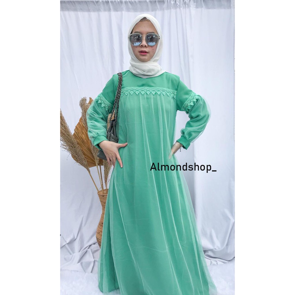 ZOYYA Dress Pesta Tille Renda / Long Dress Brukat / Dress Muslim / Dress Kondangan