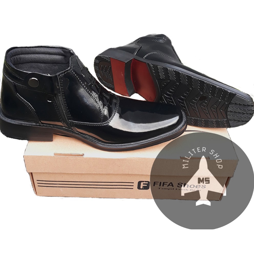 Sepatu PDH Variasi Resleting - Sepatu PDH Polri Kilap