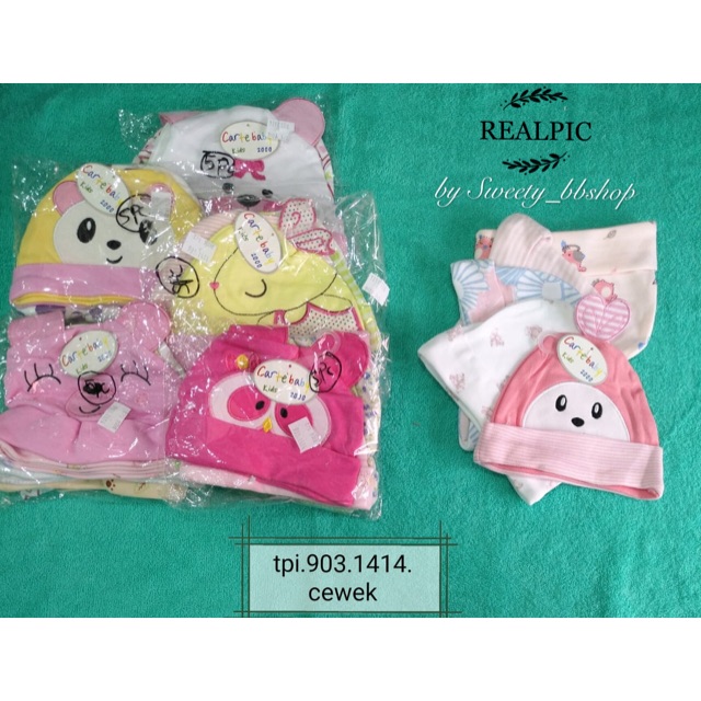 Topi bayi katun kupluk carte baby 5 in 1 isi 5 halus nyaman