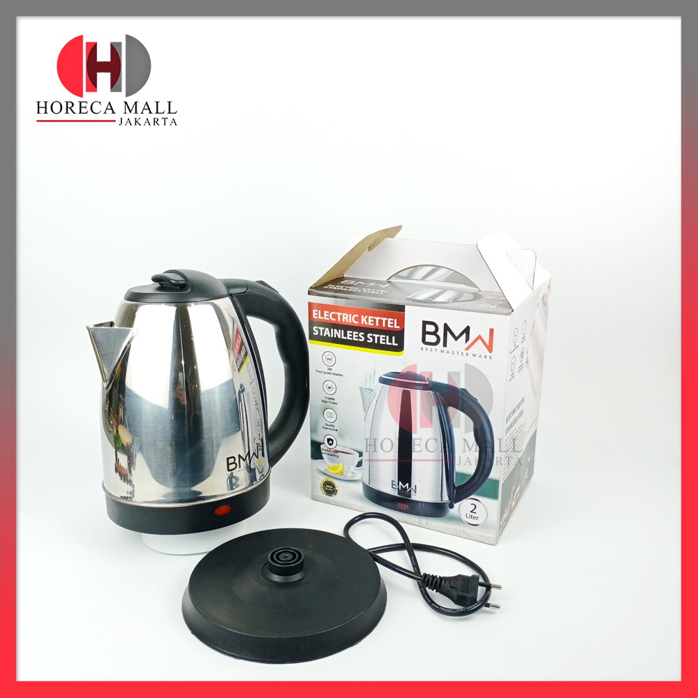 Horeca Mall -  Teko Air Minum  Listrik Stainless Steel Pemanas Air Kettle Electric Kapasitas 2L Besa