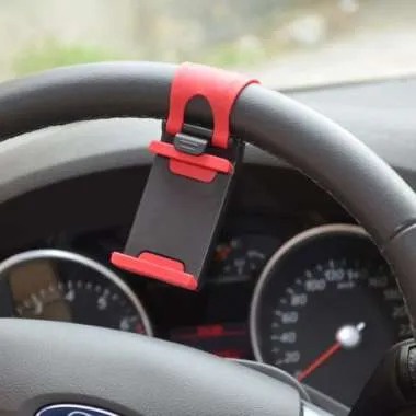 Car Steering Wheel Phone Socket Holder / Holder Stir dan Sepeda Motor / Holder Hp Universal Stir Mobil