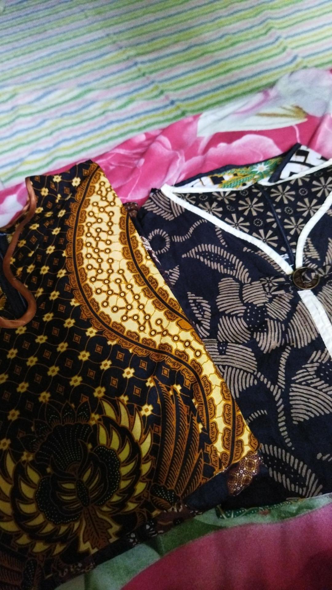 Blouse Batik Wanita Putri Kembar Modern Coklat / Atasan Batik Wanita / S M L Xl 2l 3l 4l 5l