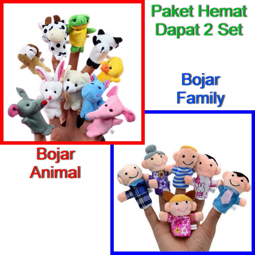 Paket Hemat Boneka Jari Hewan dan Keluarga