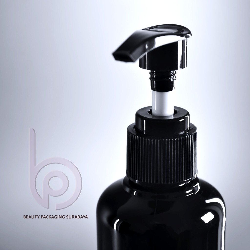 Botol Plastik PET 250ml BR Hitam Tutup Pump Lotion